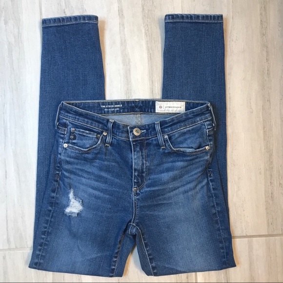 Ag Adriano Goldschmied Denim - AG Stevie Ankle Distressed Denim Jeans